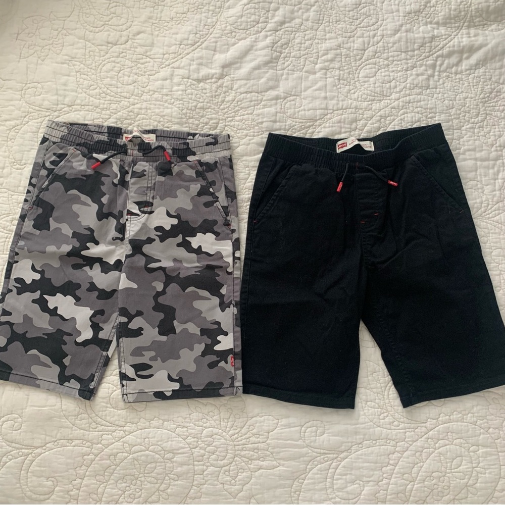 Pair of Levi's Kids Boy Camouflage and Black Shorts
